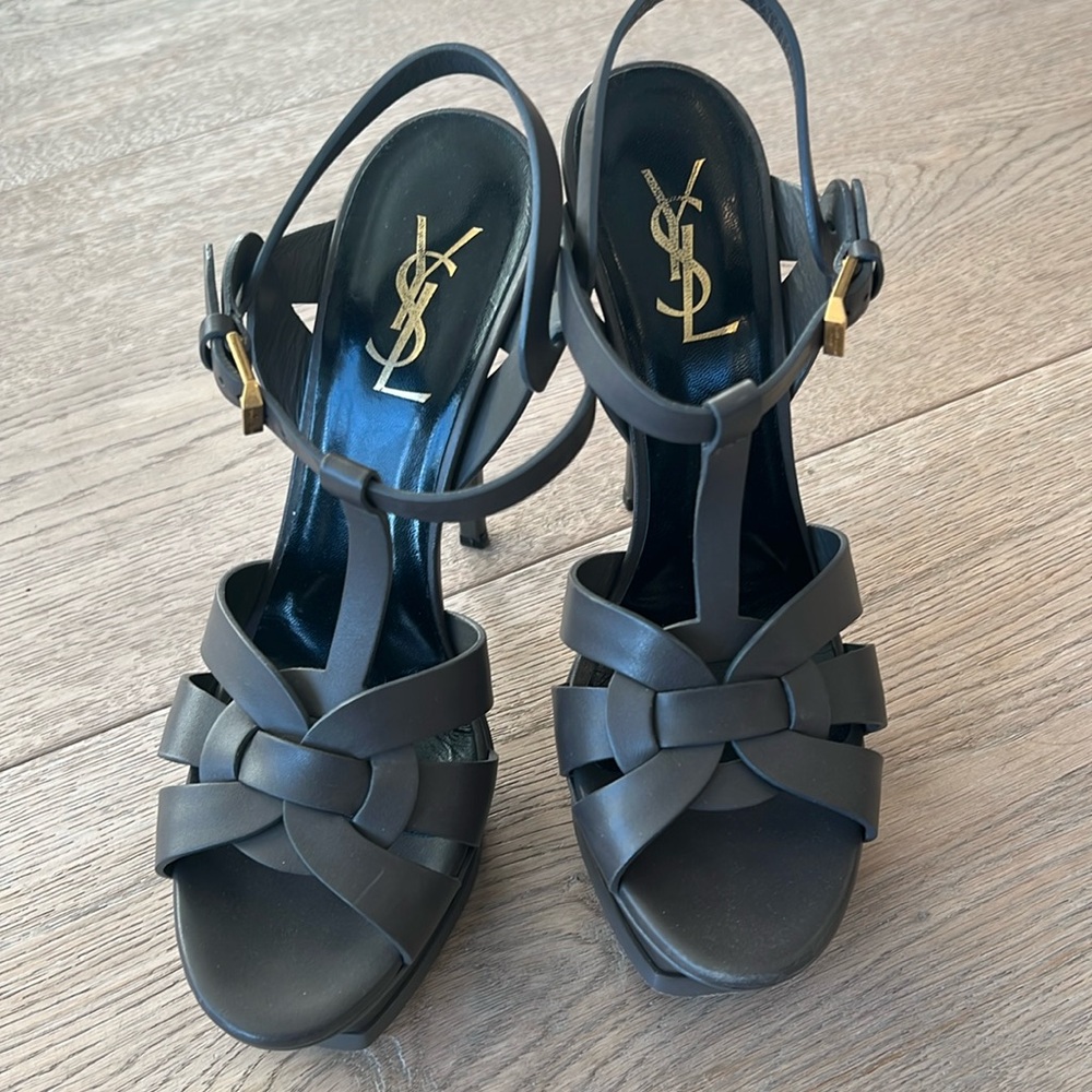 YSL tribute heels in color earth
